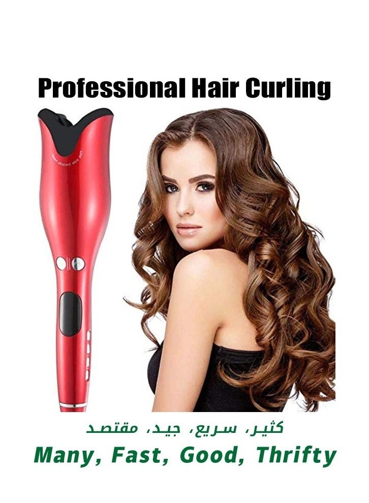 مكواة تجعيد الشعر الأوتوماتيكية، بكرة شعر احترافية على شكل وردة، مكواة تجعيد الشعر الدوارة من السيراميك، لجميع أنواع الشعر، مع إمكانية التحكم في درجة الحرارة - Image 1