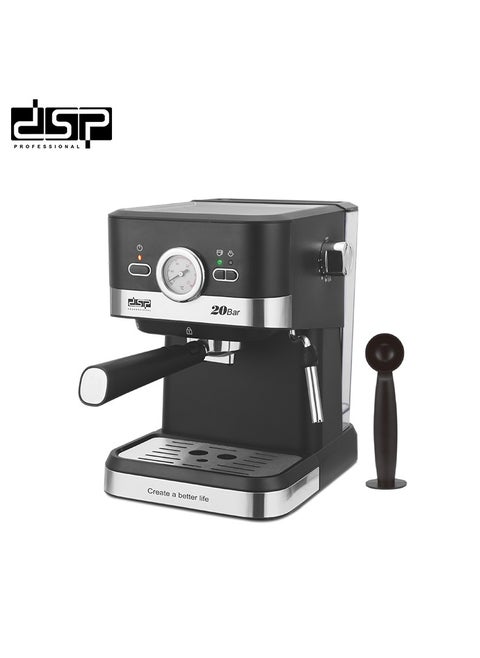 DSP espresso machine, espresso coffee machine, espresso maker, coffee machine,2 0 Bar - 1050W, 1.5L Tank, Stainless Steel, Automatic with Safety Valve and Temperature Control, KA3113
