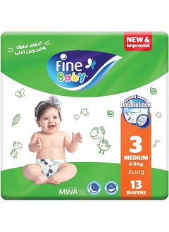 Fine Baby Size 3 Medium 4 9 Kg 13 Diapers  - Image 1