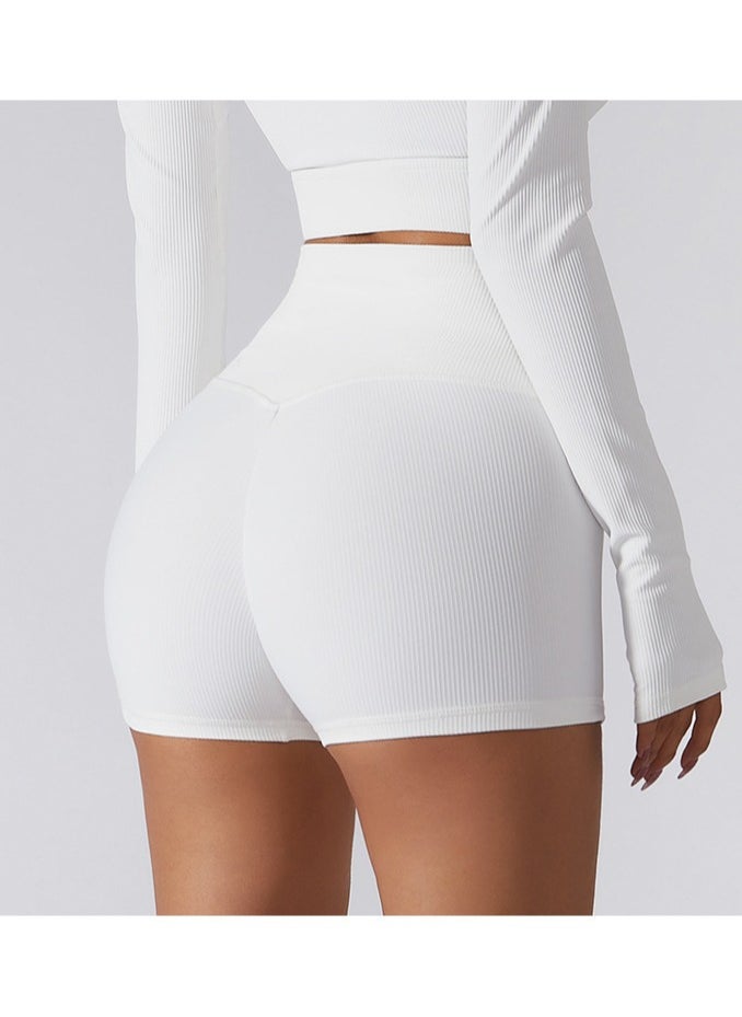 alo ALO  Shorts for Women, Knitted, Quick-Dry, Breathable, Fitness, Sports, High-Waisted, Tight Pants, Three-Minute Quick-Dry Hot Pants  - Image 2