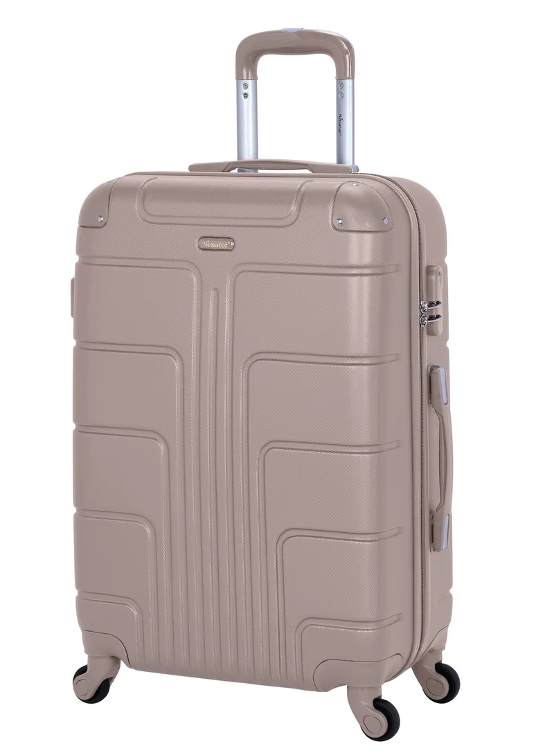 SENATOR Hard Case Travel Bag Medium Luggage Trolley ABS Lightweight Suitcase with 4 Spinner Wheels A1012 Khaki