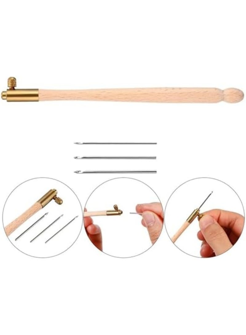 Embroidered Crochet Hook with Interchangeable Needles – Includes 0.7mm, 1.0mm, and 1.2mm Sizes - Image 1