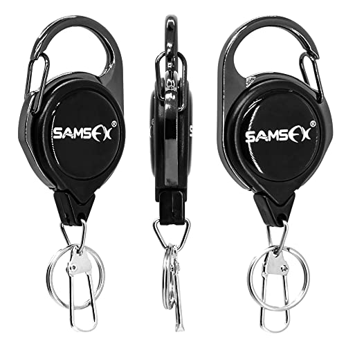 SAMSFX Fly Fishing Zinger Retractor for Anglers Vest Pack Tool Gear Assortment Combo 3pcs in Pack (Carabiner Retractors, 24" Nylon Cord) - Image 3