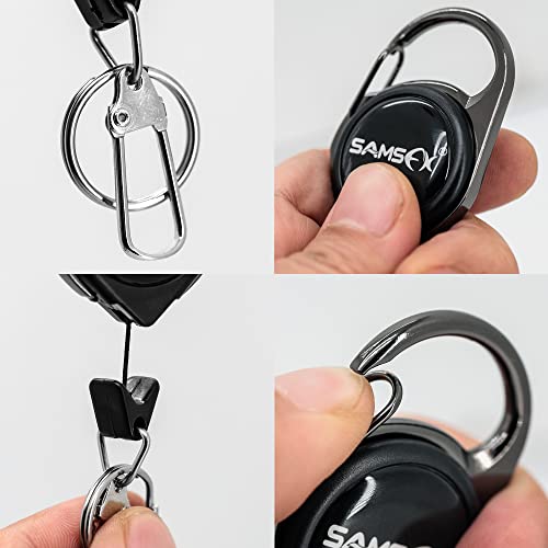 SAMSFX Fly Fishing Zinger Retractor for Anglers Vest Pack Tool Gear Assortment Combo 3pcs in Pack (Carabiner Retractors, 24" Nylon Cord) - Image 4