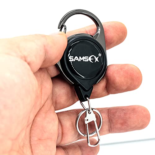 SAMSFX Fly Fishing Zinger Retractor for Anglers Vest Pack Tool Gear Assortment Combo 3pcs in Pack (Carabiner Retractors, 24" Nylon Cord) - Image 5