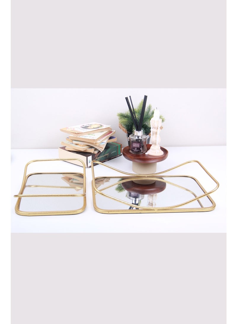 طقم صواني تقديم مستطيلة بتصميم مميز من قطعتين - Image 1