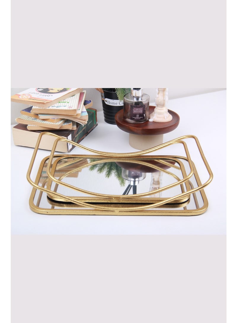 طقم صواني تقديم مستطيلة بتصميم مميز من قطعتين - Image 3