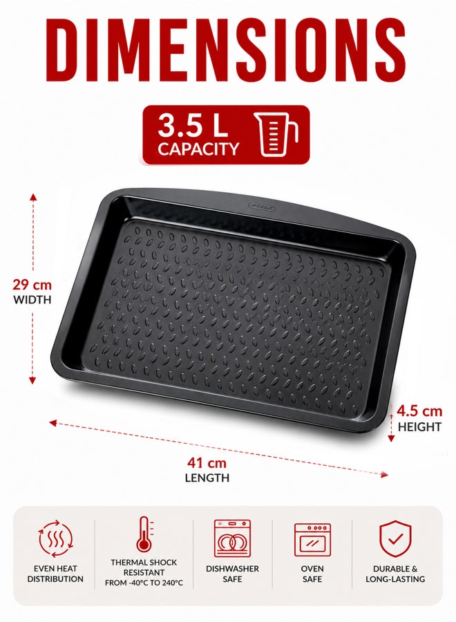بيريكس Pyrex Glide Non-Stick Rectangular Roaster 38cm, PFAS-Free Roasting Pan, Scratch Resistant Bakeware, Ideal for Roasts, Gratins, Baking & Family Meals 38cm - Image 2