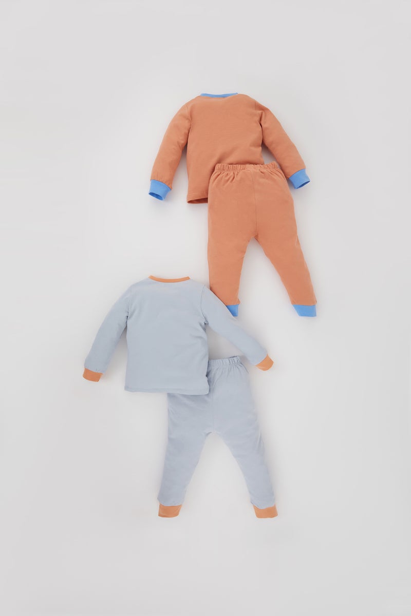 DeFacto Baby Boy 4 piece Regular Fit Crew Neck Knitted Pyjamas  - Image 3