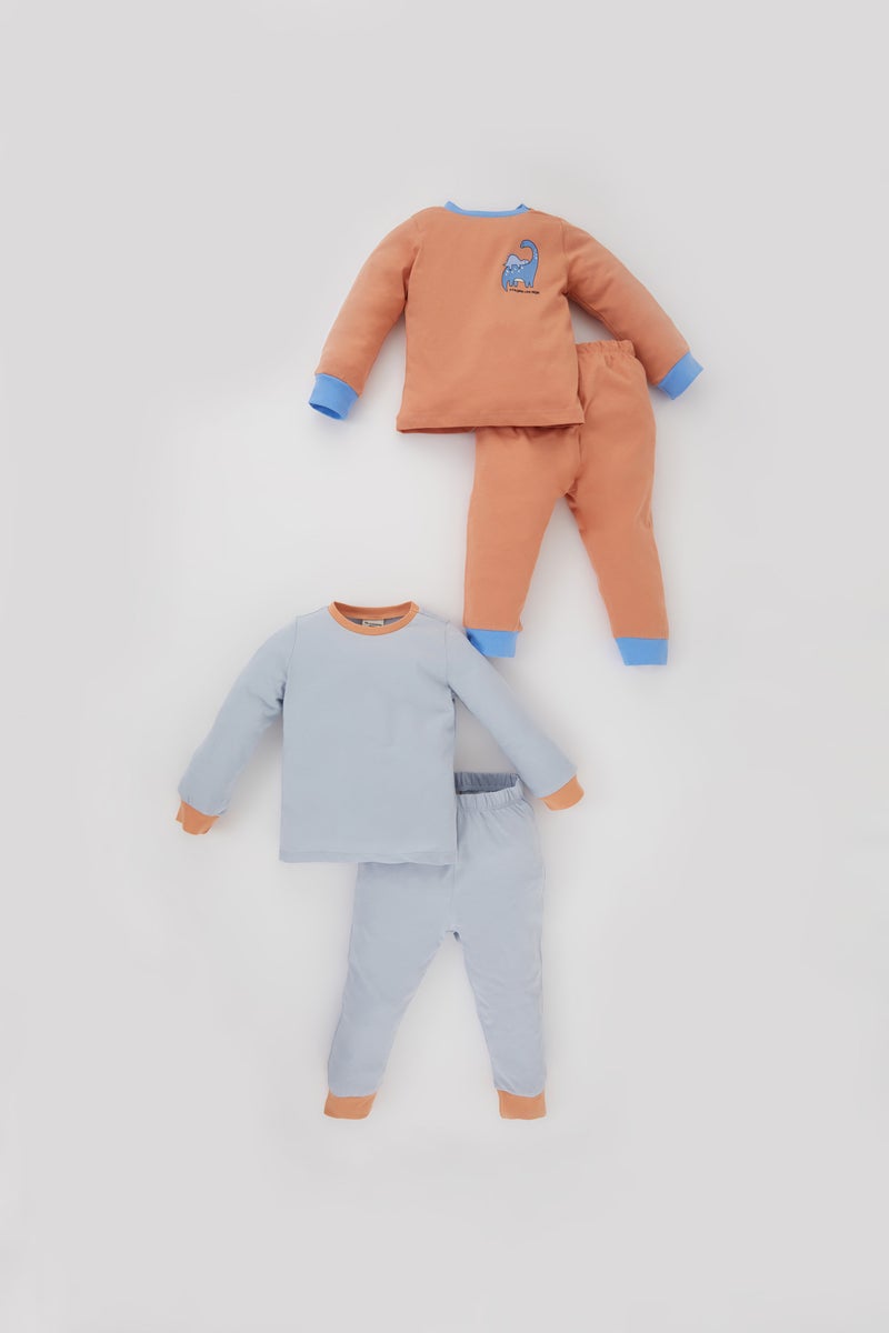 DeFacto Baby Boy 4 piece Regular Fit Crew Neck Knitted Pyjamas  - Image 1