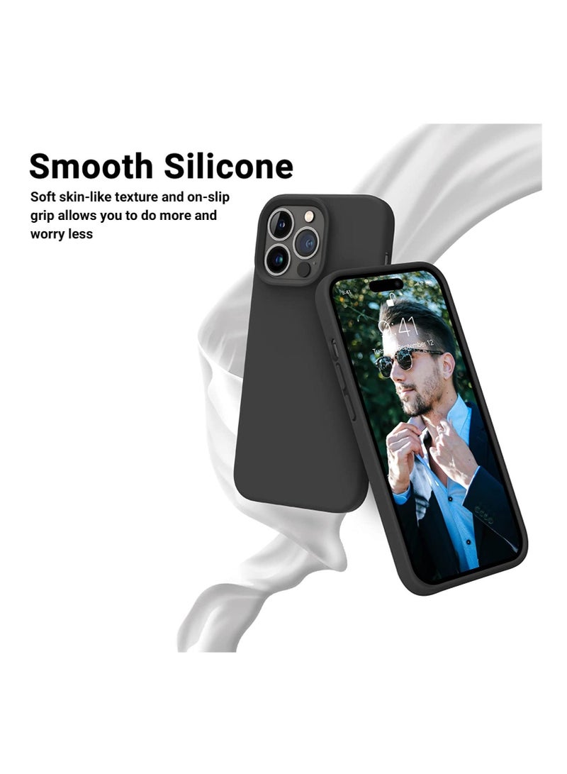 MUNTAQI Designed for iPhone 14 Pro Max Case, Silicone Shockproof Slim Thin Phone Case for iPhone 14 Pro Max 6.7 inch (Black) - Image 2