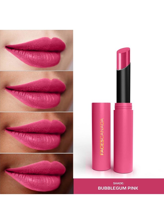 Facescanada FACESCANADA Long Stay 3-in-1 Matte Lipstick - Bubblegum Pink 04, 2g | 8HR Longstay | Transfer Proof | Moisturizing | Chamomile & Shea Butter | Primer-Infused | Lightweight | Intense Color Payoff  - Image 3