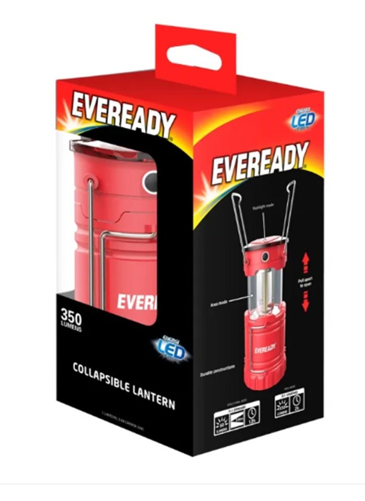 Eveready Rechargeable Collapsible lantern flashlight with directional, night vision red light and emergency signaling flashing red light modes 