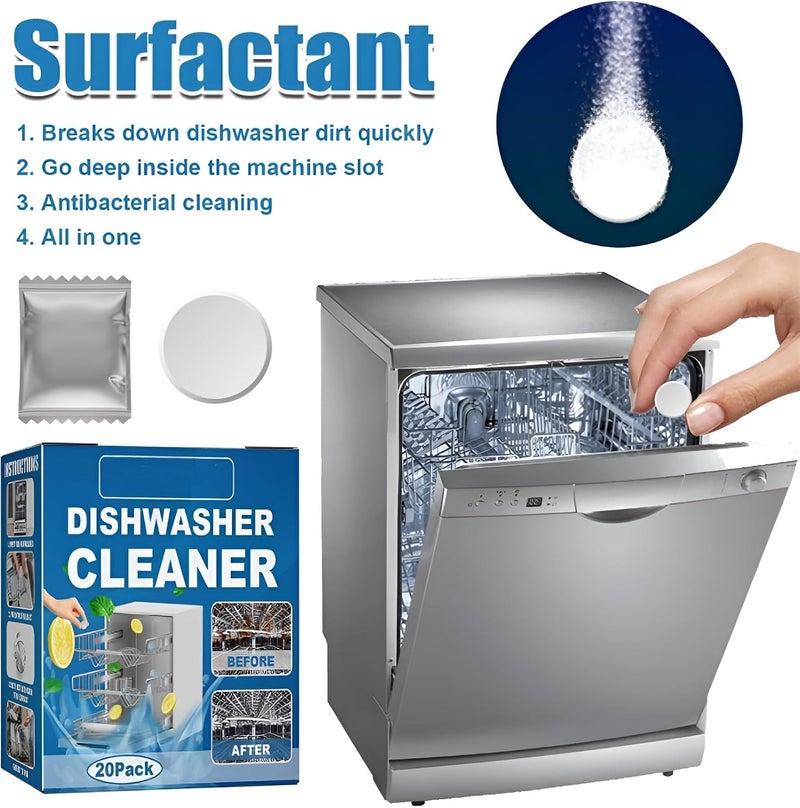 Dishwasher Cleaner Tablets, 60 Count Heavy Duty Cleaning Tablets, Eliminate Dishwasher Odor & Mineral Buildup, Non-Toxic & Eco-Friendly, Works with All Dishwasher Models - Image 2