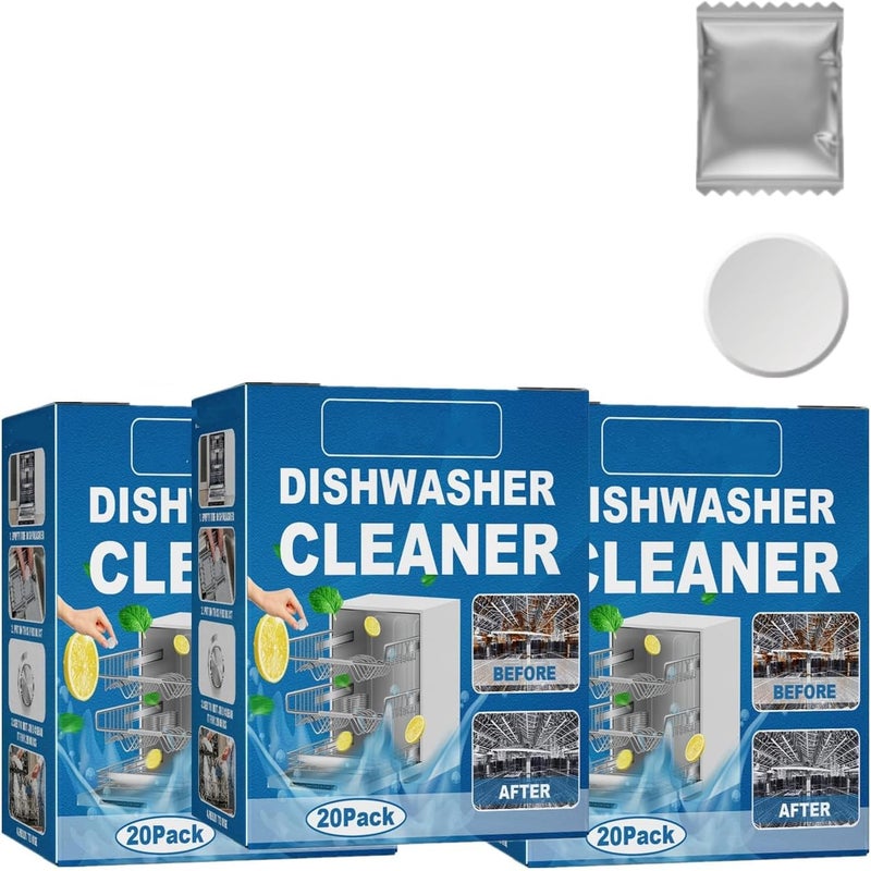 Dishwasher Cleaner Tablets, 60 Count Heavy Duty Cleaning Tablets, Eliminate Dishwasher Odor & Mineral Buildup, Non-Toxic & Eco-Friendly, Works with All Dishwasher Models - Image 1