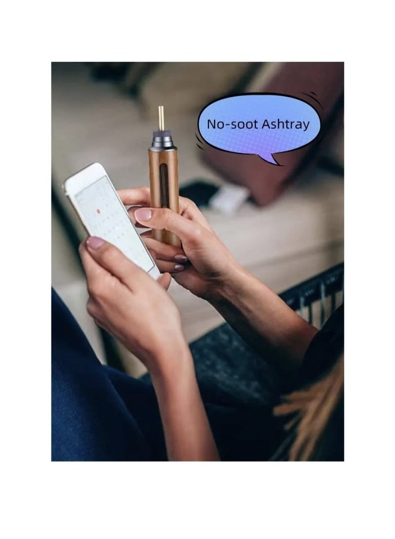 Handheld wooden ashtray for car, home, and office use, stores up to 5 cigarette butts and prevents ash from scattering. - Image 3