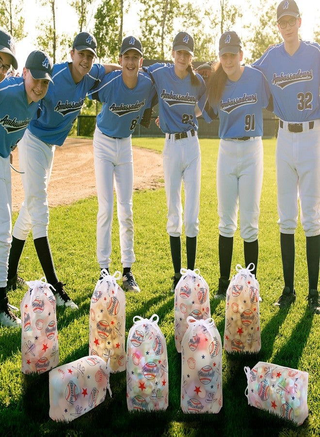 Lemosae 50 Pack Baseball Drawstring Gift Bags Bulk Baseball Treat Goodie Bags Plastic Sport Party Favor Bags for Sports Theme Birthday Baby Shower Party Package Supplies - Image 5