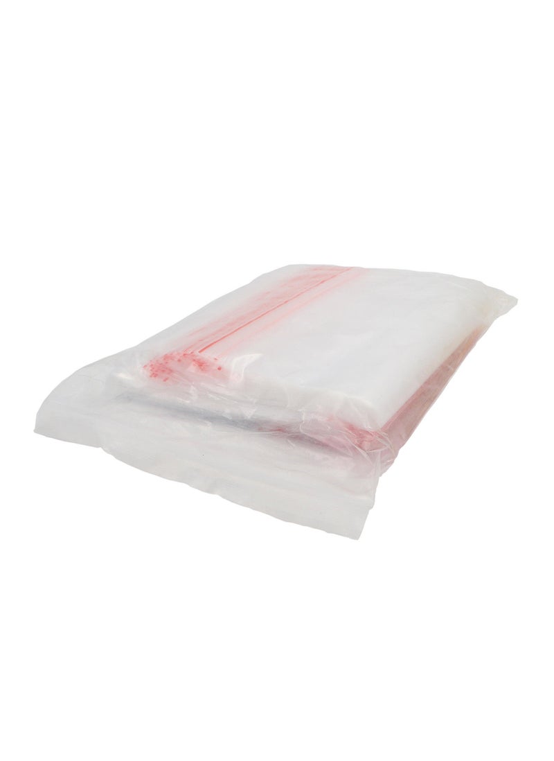 100 Pieces Polypropylene Zipper Bag Clear/Red 100 mic - Image 5