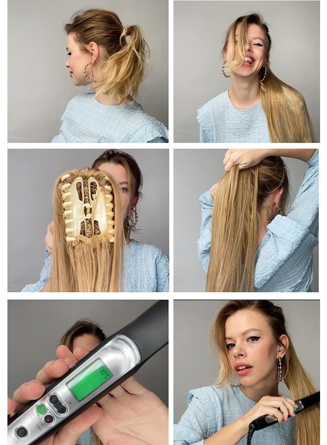 CAISHA by PRETTYSHOP 28" Extra Long Straight Ponytail Hairpiece Heat-resistant Synthetic Fibres Ombré Black Brown H115 - Image 4