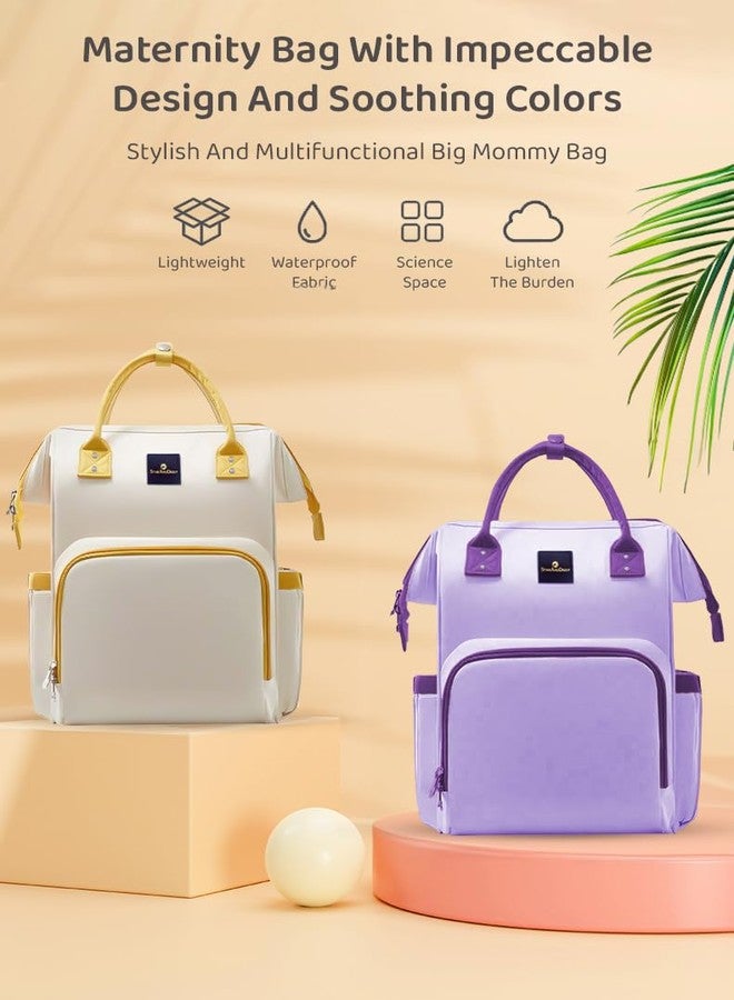 StarAndDaisy Diaper Bag for Baby Mothers Carry/Maternity Bag with Bottle Holder, Multi Compartments with Pockets, Waterproof, Lightweight - (White) - Image 2