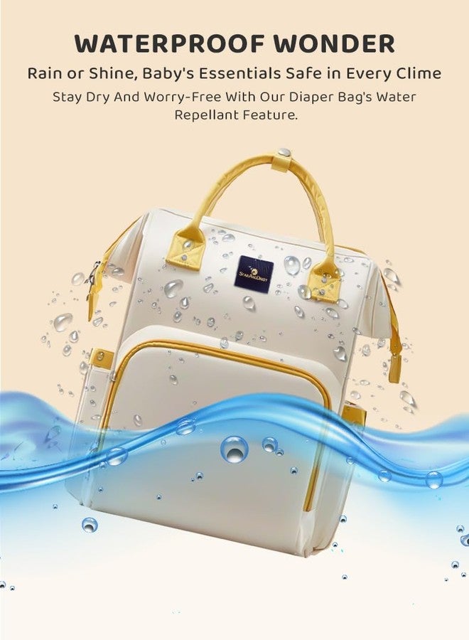 StarAndDaisy Diaper Bag for Baby Mothers Carry/Maternity Bag with Bottle Holder, Multi Compartments with Pockets, Waterproof, Lightweight - (White) - Image 5
