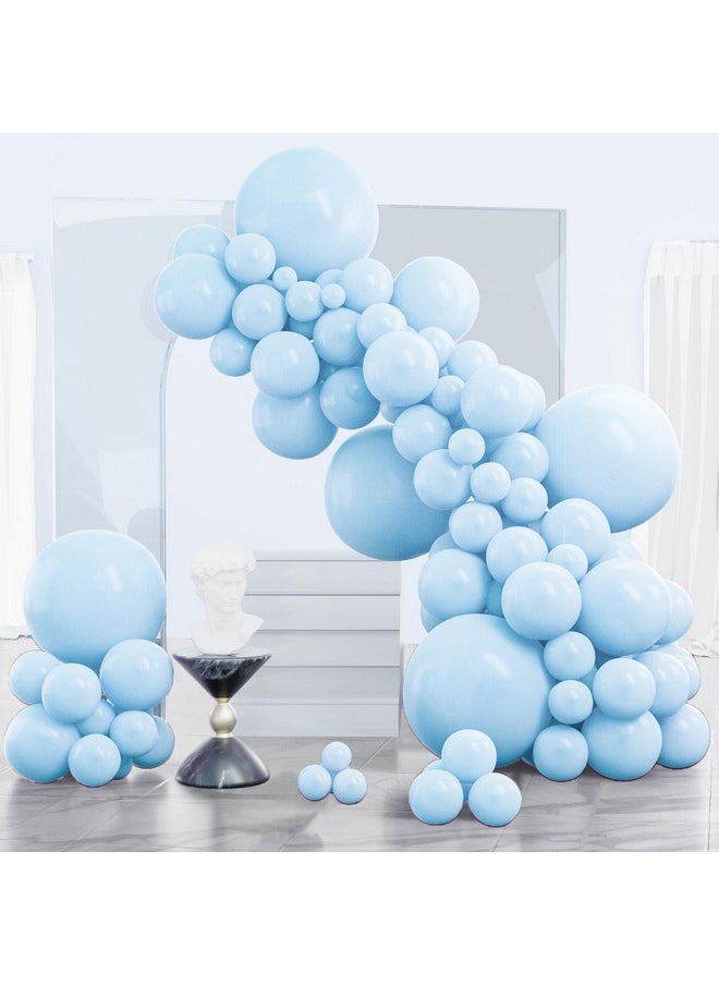 PartyWoo Baby Blue Balloons 140 Pcs Blue Balloons Light Blue Balloons Different Sizes Pack Of 18 12 10 5 Inch Pastel Blue Balloon Arch Kit Garland For Boy'S Baby Shower Party Decorations Blue-Q13  - Image 1