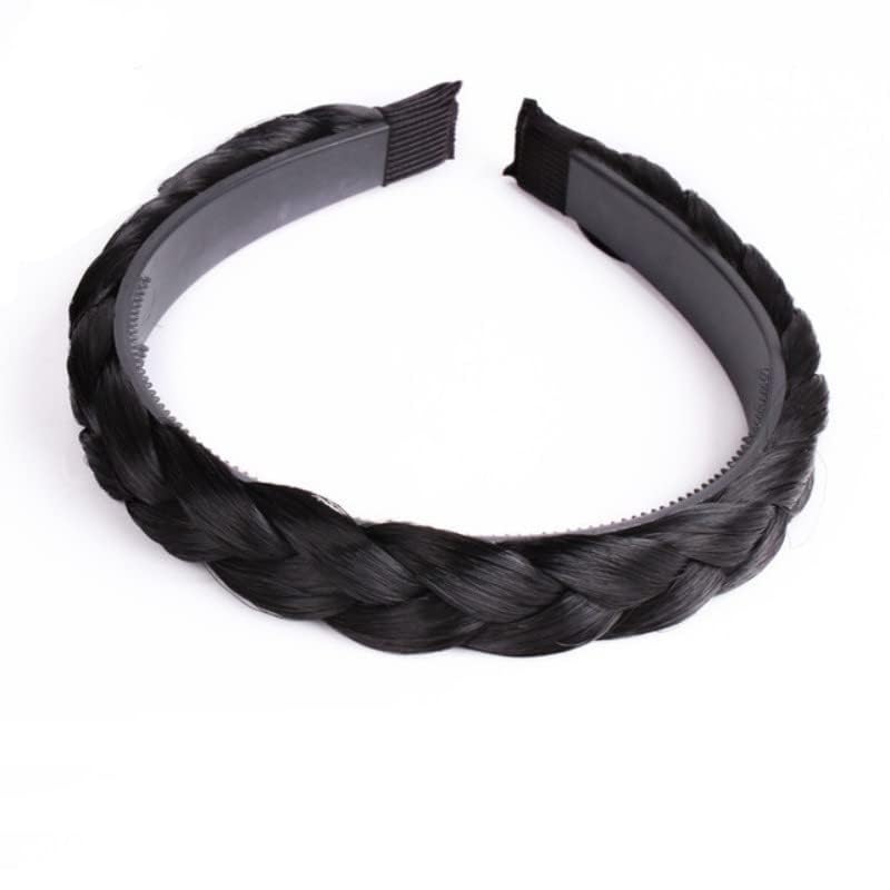 HAPPYMATES Women Girls Vintage Wig Headbands Braids Female Style Hair Band Head Band Wig Hair Accessories(Black choti hair Band) - Image 2