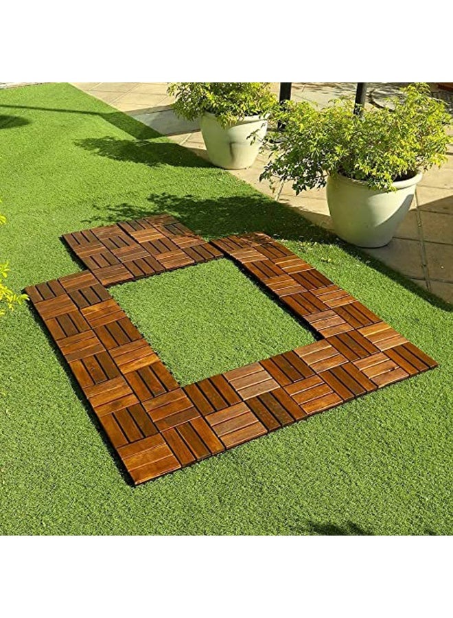 HOME TASTE Premium Hardwood Decking Tiles – 20-Piece Interlocking Wooden Flooring Set for Indoor & Outdoor Use – Garden, Balcony & Patio Decor  - Image 5