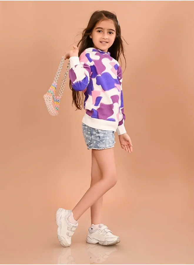 ليلك Girls Full Sleeves Sweatshirt