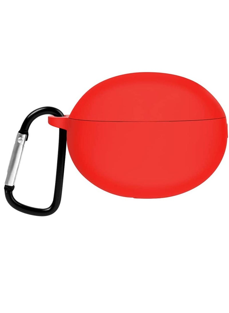 Case Cover Compatible with Huawei Free Buds 5 i 2023, Silicone Protective Case with Keychain (red) 
