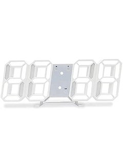 بيوينتي ساعة رقمية بمصباح Led ثلاثية الابعاد، ساعة رقمية بيضاء مع سطوع تلقائي قابل للتعديل، عرض درجة الحرارة والوقت 12/24 ساعة، والتاريخ، ساعة منبه بضوء ليلي كهربائي للديكور المنزلي الحديث، من كاتغروشير، فضي  - Image 1
