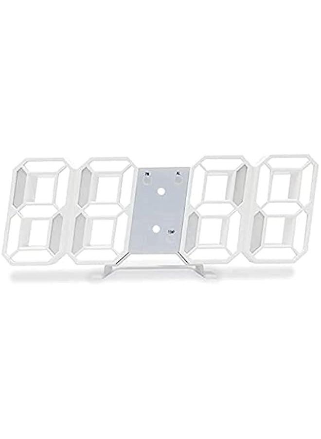 بيوينتي - ساعة رقمية بمصباح Led ثلاثية الابعاد، ساعة رقمية بيضاء مع سطوع تلقائي قابل للتعديل، عرض درجة الحرارة والوقت 12/24 ساعة، والتاريخ، ساعة منبه بضوء ليلي كهربائي للديكور المنزلي الحديث، من كاتغروشير، فضي - Image 1