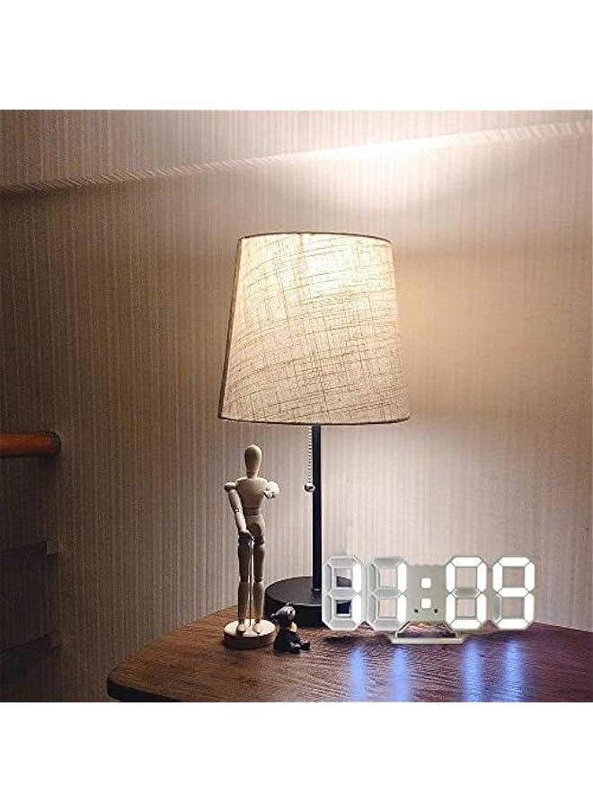 بيوينتي - ساعة رقمية بمصباح Led ثلاثية الابعاد، ساعة رقمية بيضاء مع سطوع تلقائي قابل للتعديل، عرض درجة الحرارة والوقت 12/24 ساعة، والتاريخ، ساعة منبه بضوء ليلي كهربائي للديكور المنزلي الحديث، من كاتغروشير، فضي - Image 1