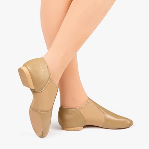 ARCLIBER Brown Jazz Shoes for Women/Big Kid Slip On 4M US - Image 2