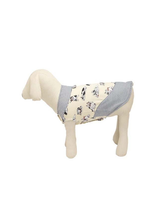 Lulala Dog Shirt Striped 100% Cotton Shirt for Dogs Printed T Shirts Cotton Vest Pleated Dress Puppy Clothes Summer Shirts Tops Soft Pet Apparel for Small Dogs (16 Inch,Yellow) - Image 3