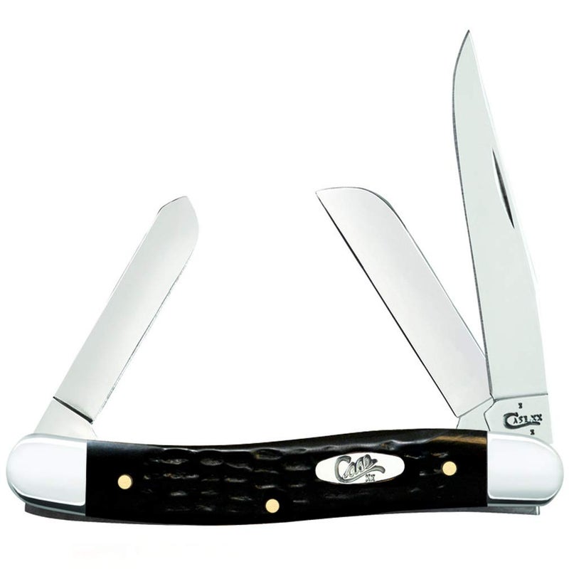 Case XX WR Pocket Knife Jigged Black Synthetic Medium Stockman 22861 2318 SS 3 58 inches Closed