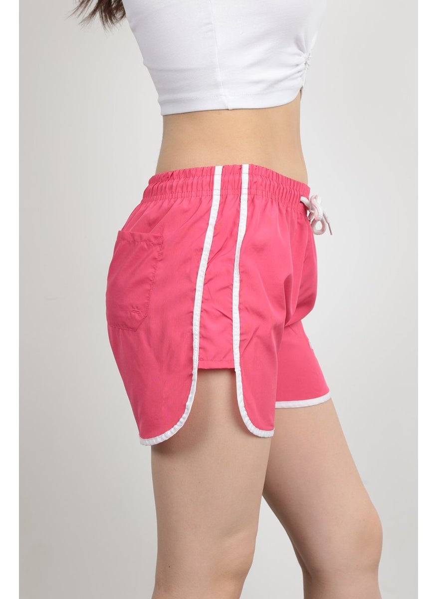Giysa - John Borners Women's Swim Shorts Rope Tie Light Elastic Waist Short Cut Fuchsia - 5402 - Image 1