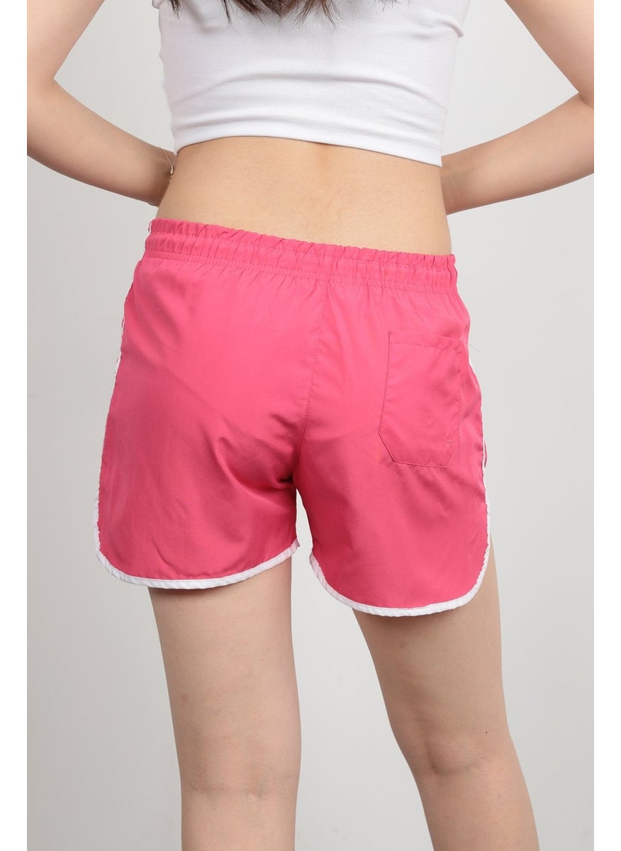 Giysa - John Borners Women's Swim Shorts Rope Tie Light Elastic Waist Short Cut Fuchsia - 5402 - Image 1