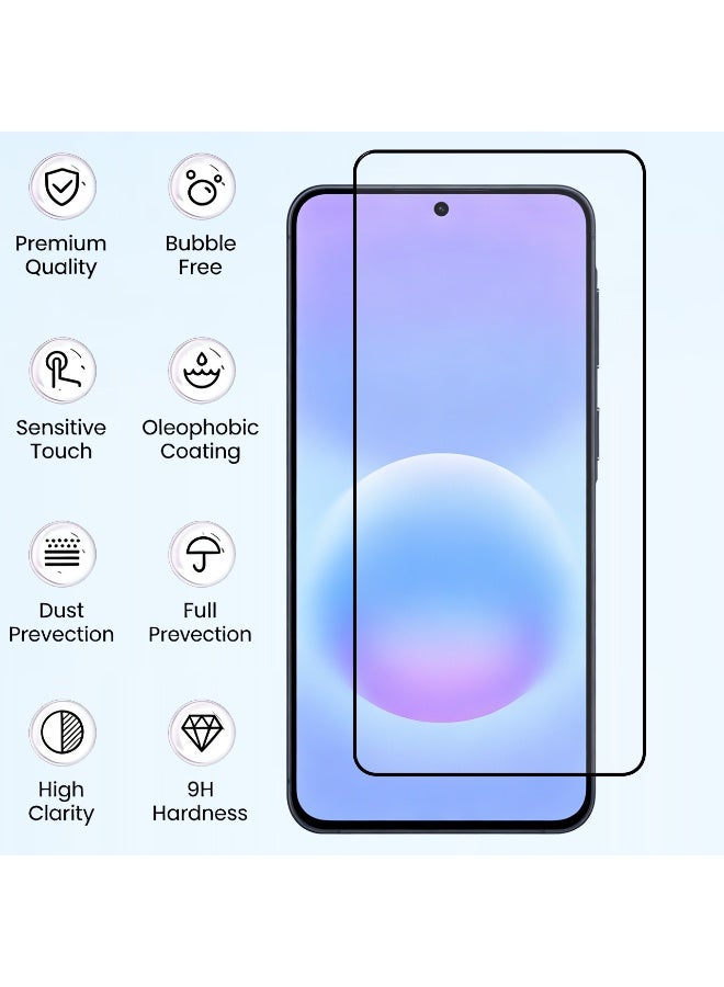 Yunpy [2+1 Packs] for Samsung Galaxy A57 Tempered Glass Screen Protector with Camera Lens Film, Including 2 Pack Front Glass and 1 Pack Camera Lens Film, 9H Hardness HD Clear Anti-Scratch Anti-Fingerprint Bubble-Free Case Friendly Screen Protector - Image 3