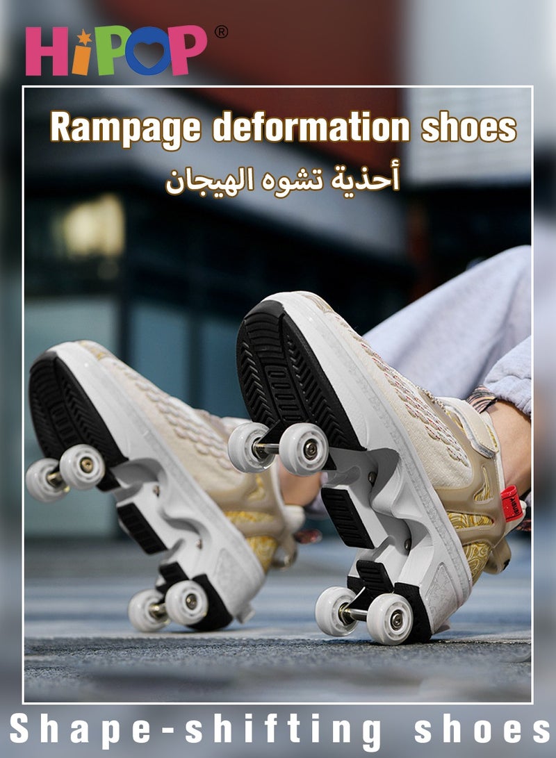 HIPOP Unisex Kids Roller Skates Shoes with Dual Mode,Wheel Can Be Retracted,Fashional Girls Boys Roller Shoes,Retractable Skates for Kids - Image 5