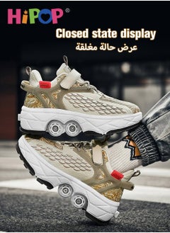 HIPOP Unisex Kids Roller Skates Shoes with Dual Mode,Wheel Can Be Retracted,Fashional Girls Boys Roller Shoes,Retractable Skates for Kids  - Image 2