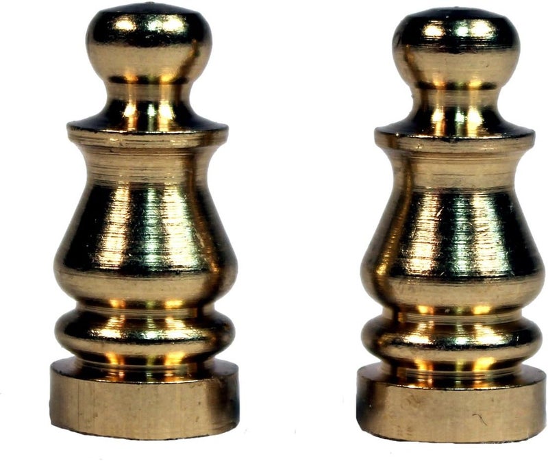 Creative Hobbies ® ELY505 Solid Brass Finial for Lamp Shades, 1 Inch Tall -Pack of 2 - Image 1