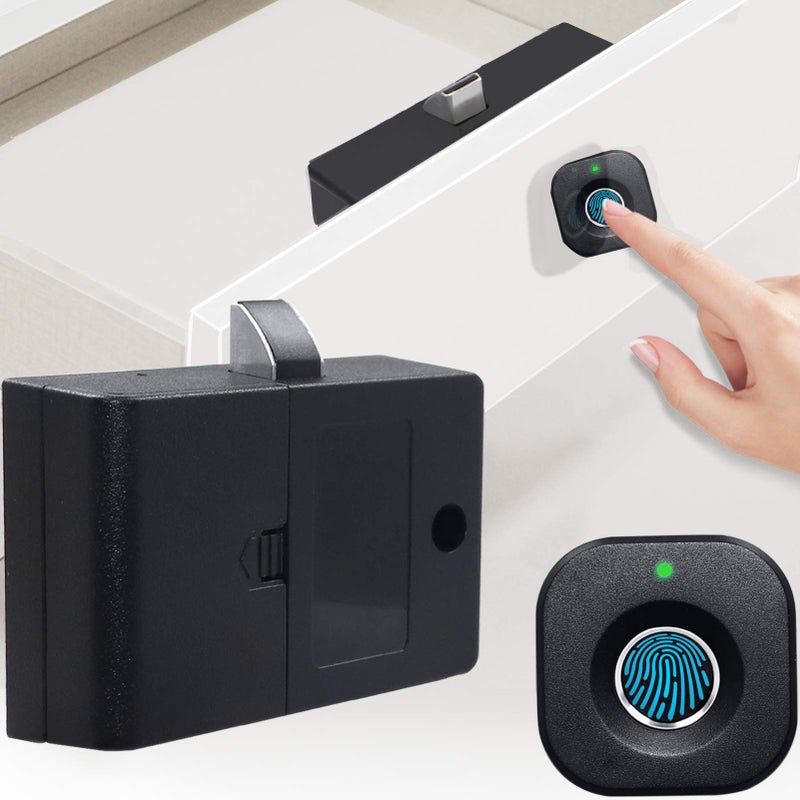 SUMNEW Fingerprint Cabinet Lock, Smart Biometric, Fit for Keyless Hidden File Drawer Wardrobe, Child Safety Electric Fingerprint Lock, DIY Wooden Furniture Privacy for Home Office - Image 1