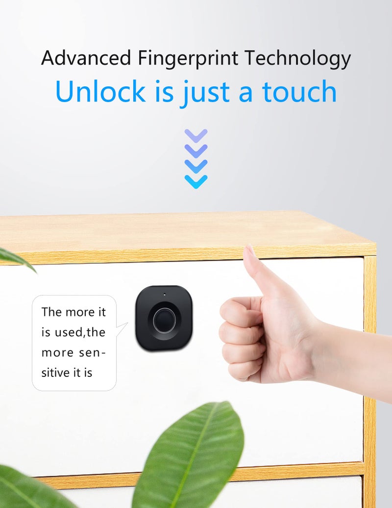 SUMNEW Fingerprint Cabinet Lock, Smart Biometric, Fit for Keyless Hidden File Drawer Wardrobe, Child Safety Electric Fingerprint Lock, DIY Wooden Furniture Privacy for Home Office - Image 2