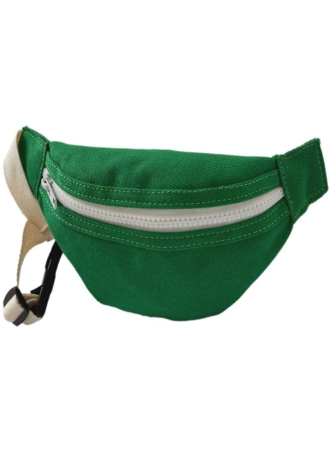 DB11 Unisex Boys' Girls' Waist Fanny Packs Solid Canvas Chest Crossbody Purse Bags 7 Colors (Green) - Image 2
