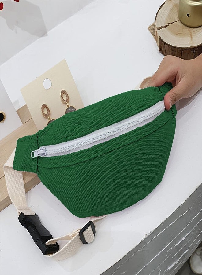 DB11 Unisex Boys' Girls' Waist Fanny Packs Solid Canvas Chest Crossbody Purse Bags 7 Colors (Green) - Image 4