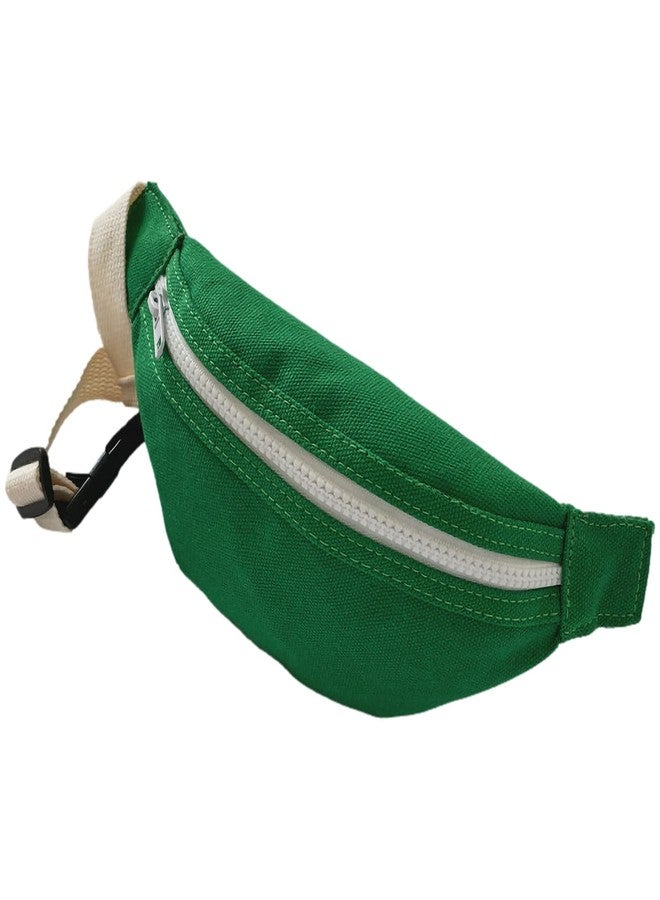 DB11 Unisex Boys' Girls' Waist Fanny Packs Solid Canvas Chest Crossbody Purse Bags 7 Colors (Green) - Image 1