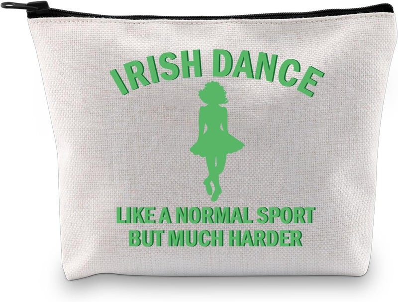 Irish Dance Gift Irish Dancer Survival Kit Irish Dance Lover Gift Irish Dance Inspired Gift Cosmetic Zipper Pouch Bag (Cotton, IRISH DANCE)