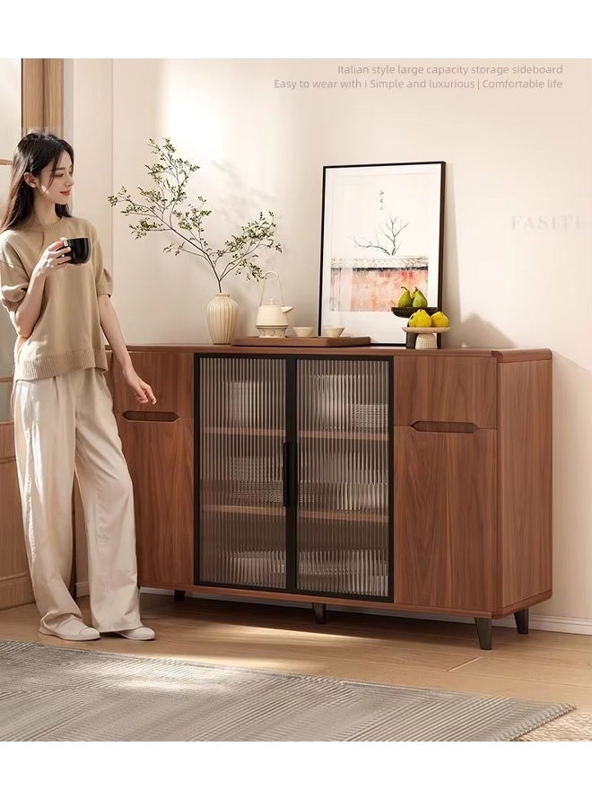 إن كي أكس خزانة تخزين مدمجة بجانب الطعام على الحائط مصنوعة من الخشب الصلب، خزانة عرض لغرفة المعيشة 140*40*90 سم - Image 2