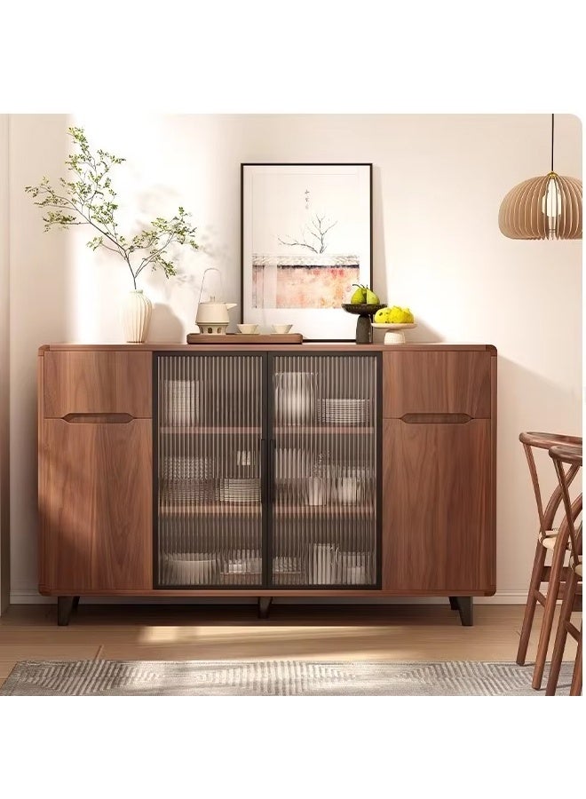 إن كي أكس خزانة تخزين مدمجة بجانب الطعام على الحائط مصنوعة من الخشب الصلب، خزانة عرض لغرفة المعيشة 140*40*90 سم - Image 1